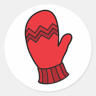 Redonda Red Mitten Pegatina