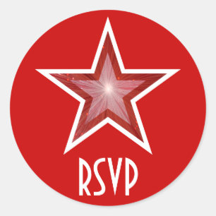 Redonda Red Star RSVP pegatina redondo rojo