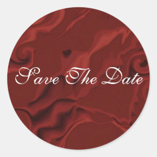Redonda Red Velvet Swirl Save The Date Boda Pegatina