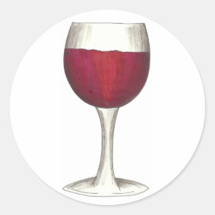 Redonda Red Wine Merlot Cabernet Tasting Glass Pegatina