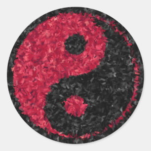 Redonda Red Yin Yang Pegatina