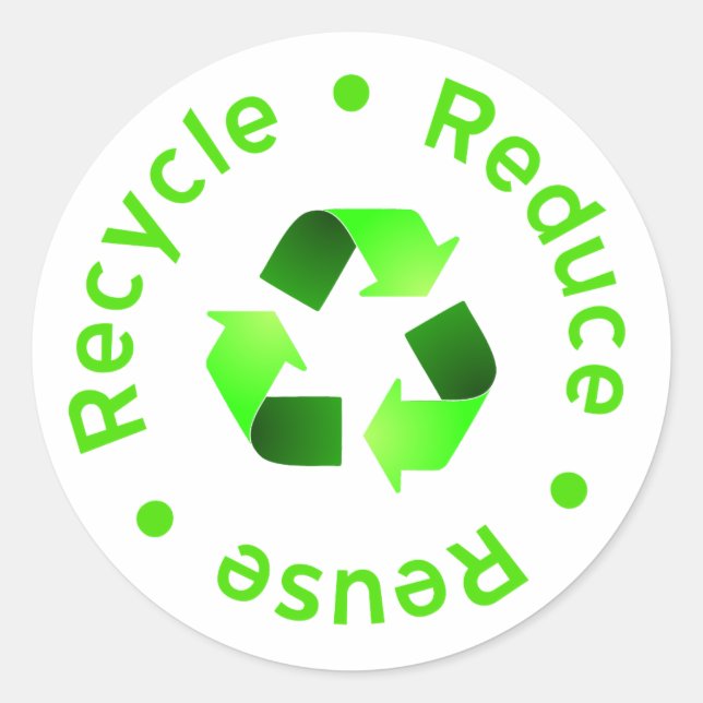 Redonda Reducir - Reusar - Pegatina de reciclaje (Anverso)
