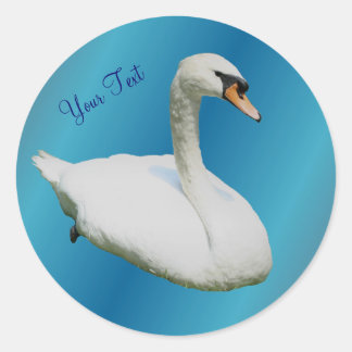 Redonda Regal White Swan Animal Pegatina