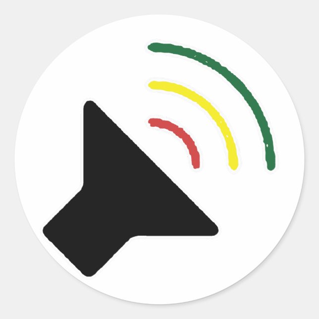 Redonda Reggae Loud Pegatina (Anverso)