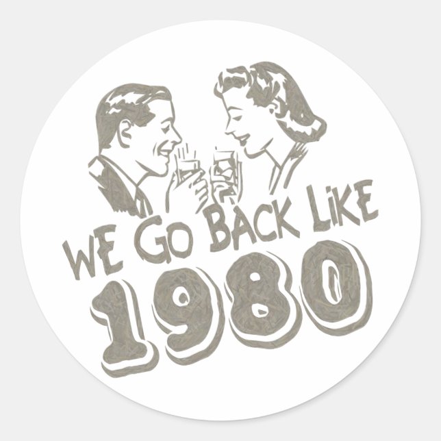 Redonda Regresamos Como Un Pegatina De 1980 (Anverso)