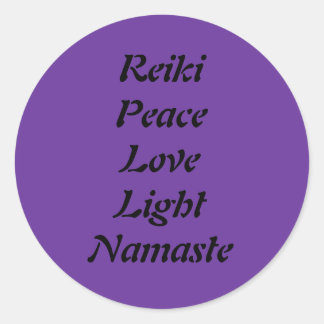 Redonda Reiki Peace Love Light Namaste Pegatina