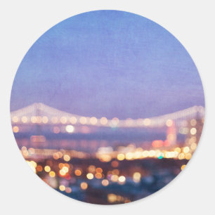 Redonda Resplandor del puente de la bahía - pegatina de