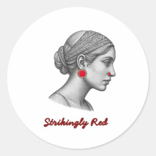 Redonda Retrato de mujer elegante con pegatina