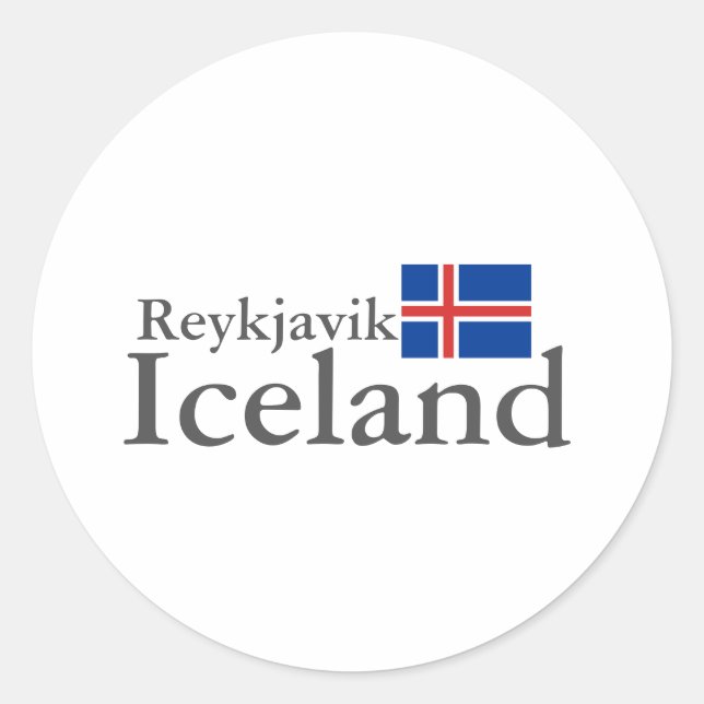 Redonda Reykjavik, Pegatina de Islandia (Anverso)
