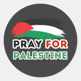 Redonda REZAR POR EL pegatina PALESTINO