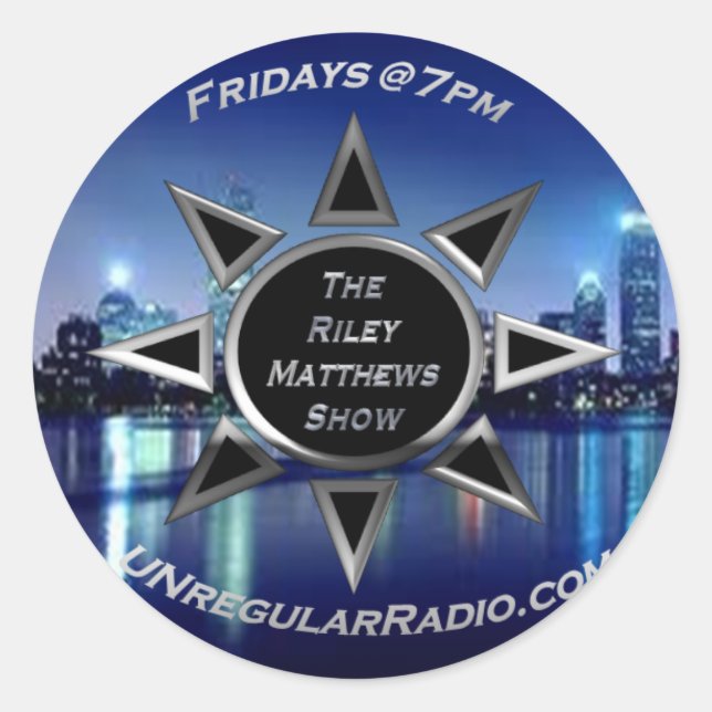 Redonda Riley Matthews Show Circle Pegatina (Anverso)