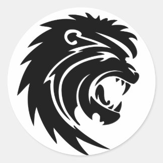 Redonda Roaring Lion Head Classic Round Pegatina