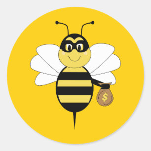 Redonda RobBee Bumble Bee Pegatina