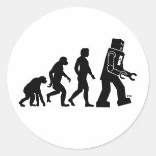 Redonda Robot Evolution Pegatina