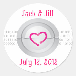 Redonda Robot Love Monogram Pegatina