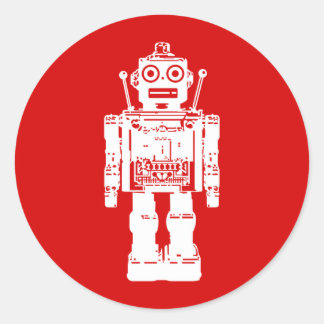 Redonda Robot Pegatina