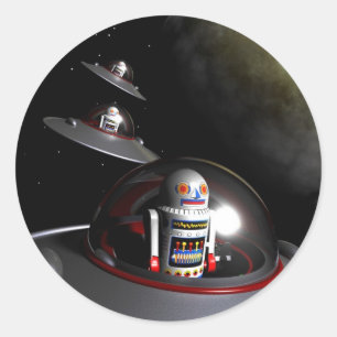 Redonda ROBOT - pegatina de 7 platillos