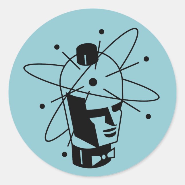 Redonda Robotron Vacuum Tubes Pegatina (Anverso)