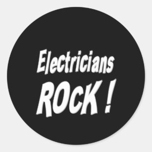 Redonda ¡Roca de los electricistas! Pegatina