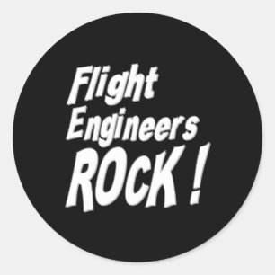 Redonda ¡Roca de los ingenieros de vuelo! Pegatina