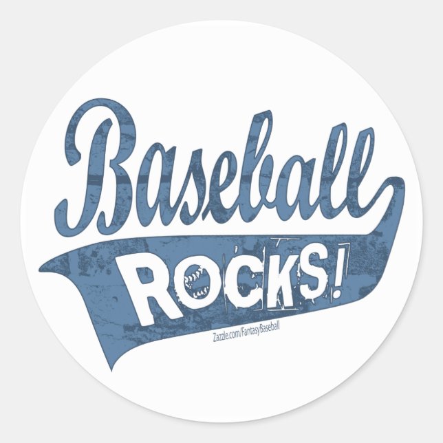 Redonda ¡Rocas de béisbol! Pegatina (Anverso)