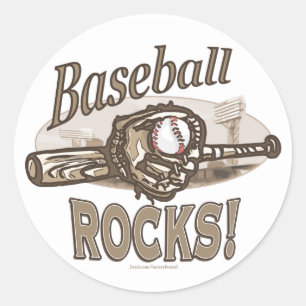 Redonda ¡Rocas del béisbol! Pegatina