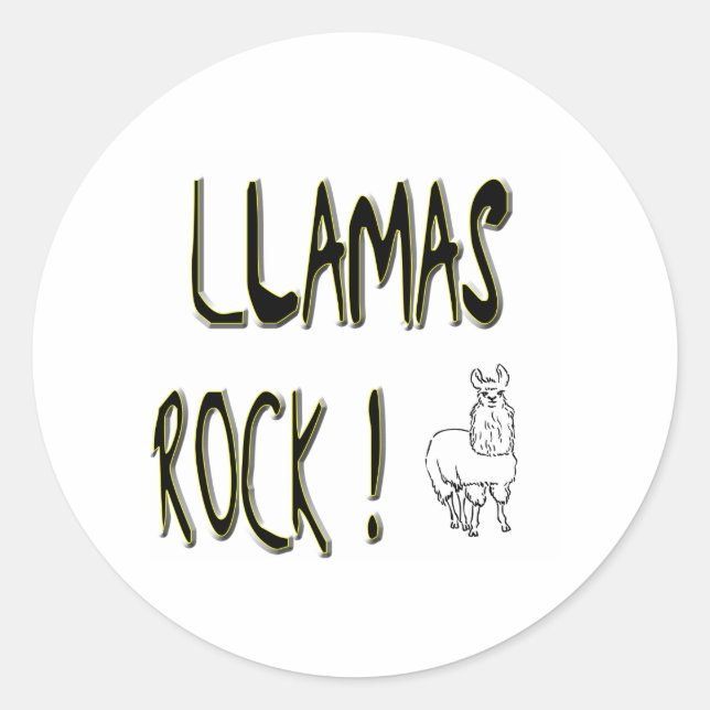 Redonda Rock de Llamas! Pegatina (Anverso)