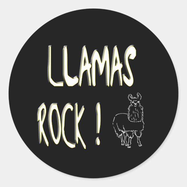 Redonda Rock de Llamas! Pegatina (Anverso)