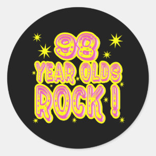 Redonda ¡Rock De Los 98 Años! (Rosa) Pegatina