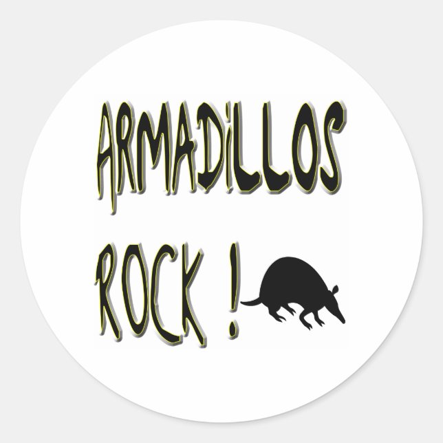 Redonda ¡Rock de los Armadillos! Pegatina (Anverso)