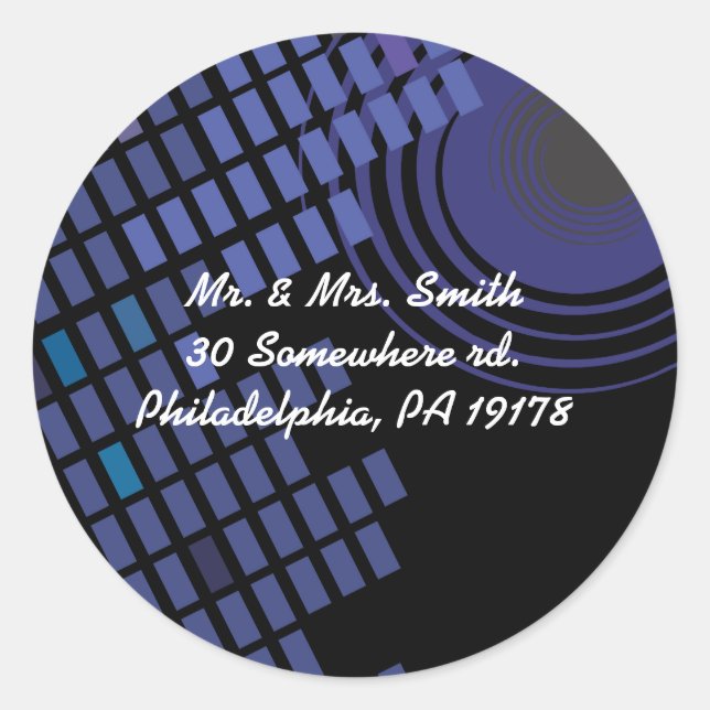 Redonda Rock n Roll Bar musical Bat Mitzvah pegatina de re (Anverso)