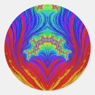 Redonda Rojo Amarillo Verde Azul ~ Clásico Pegatina redond