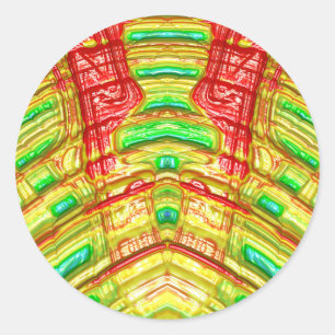 Redonda Rojo Amarillo Verde ~ Clásico Pegatina redondo