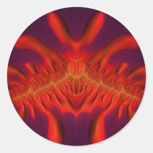 Redonda Rojo, amarillo y morado ~ Pegatina redondo clásico