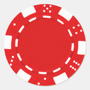 Redonda rojo del pegatina del pokerchip