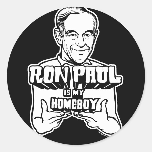 Redonda Ron Paul Es Mi Pegatina Homeboy (Anverso)