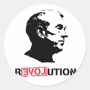 Redonda Ron Paul Revolution pegatina