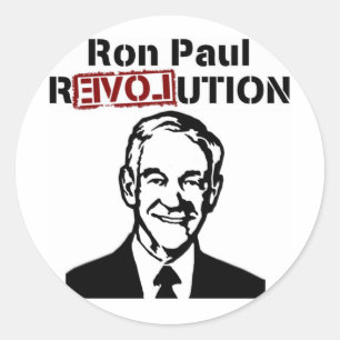 Redonda Ron Paul Revolution Round Pegatina