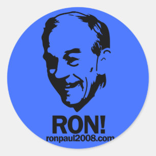 Redonda Ron Paul "Ron!" Paquete redondo del pegatina