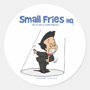 Redonda Ronda de Pegatina de los pequeños Fries en la sede