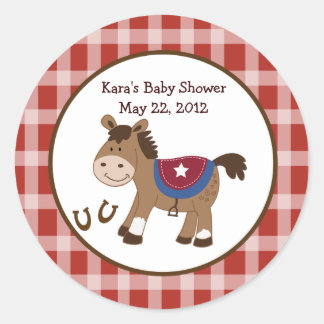 Redonda Ronda "Em Up Cumpleaños Pegatina Baby Shower Favor