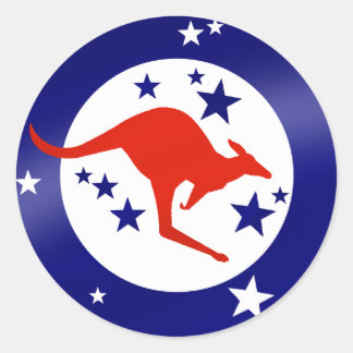 Redonda Roo pegatina Oz estrellas australiano canguro