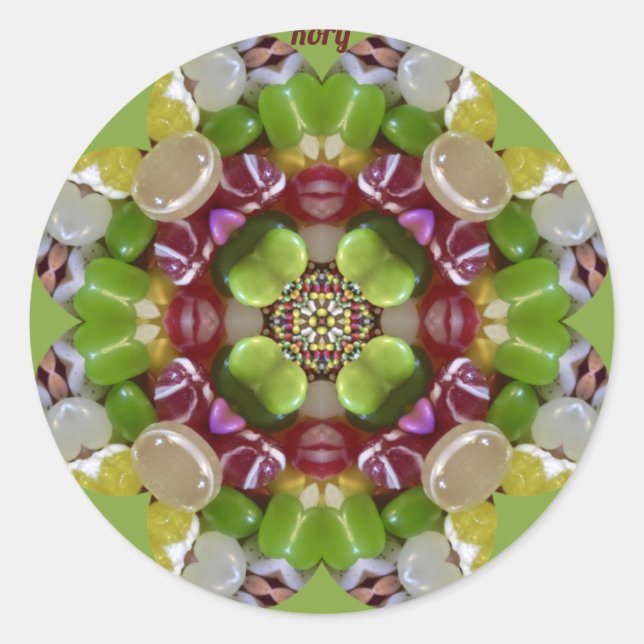 Redonda RORY ~ EASTER CANDY JELLY BEANS ~ Round Pegatina (Anverso)
