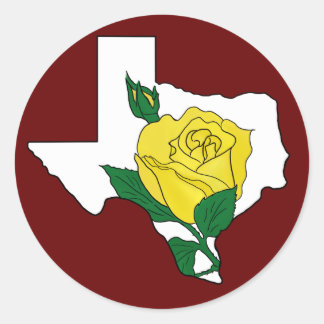 Redonda Rosa amarilla del Pegatina de Texas