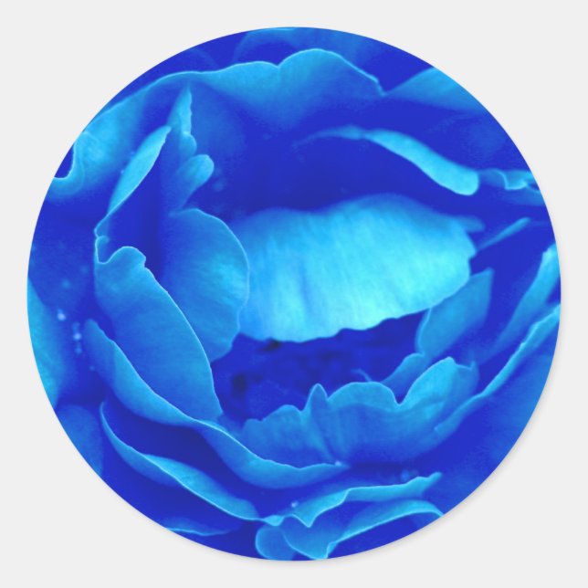 Redonda Rosa azul Pegatina - Personalizable (Anverso)