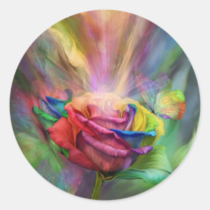 Redonda Rosa de curación Pegatina de arte