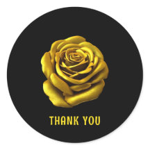 Rosa de oro Pegatina redondo clásico