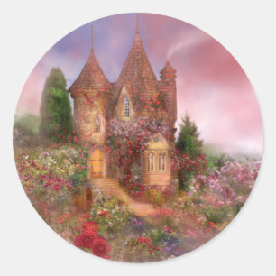 Redonda Rosa Manor Art Pegatina