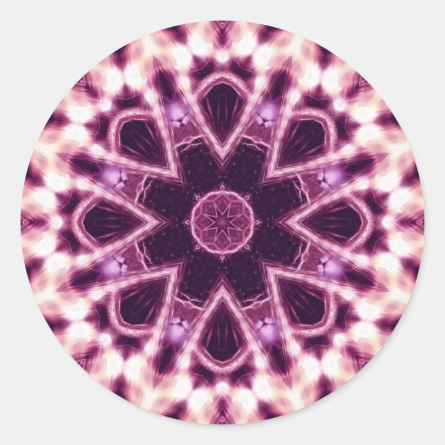 Redonda Rosa Pegatina Círculo (Anverso)