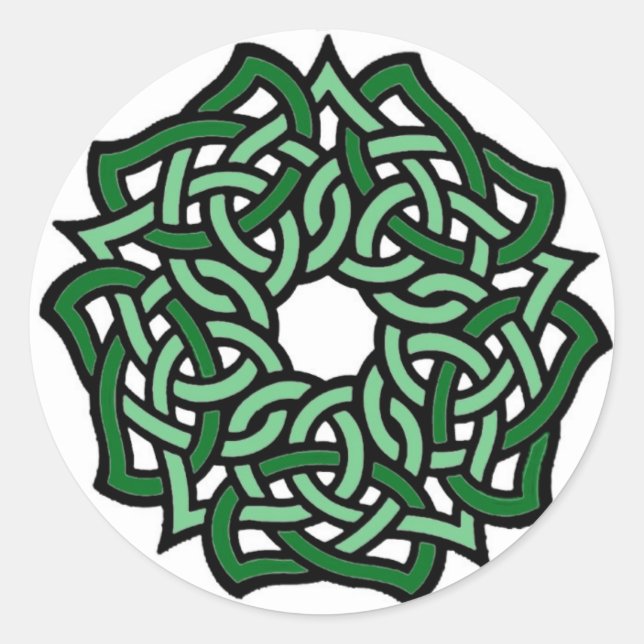 Redonda Rosa Pegatina irlandés (Anverso)